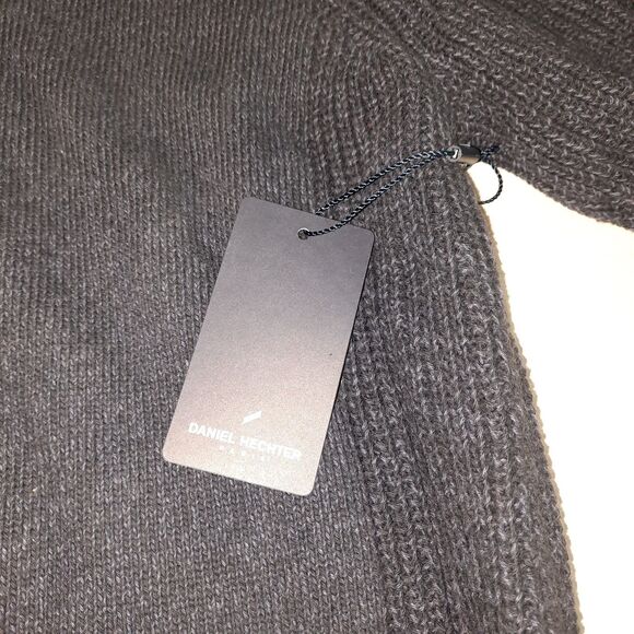 NEW Daniel Hechter Paris Men's Knit Sweater Cardigan Navy Full Zip Ribbed Large - Picture 2 of 5